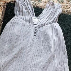 Paris Gray pleated sleeveless dress